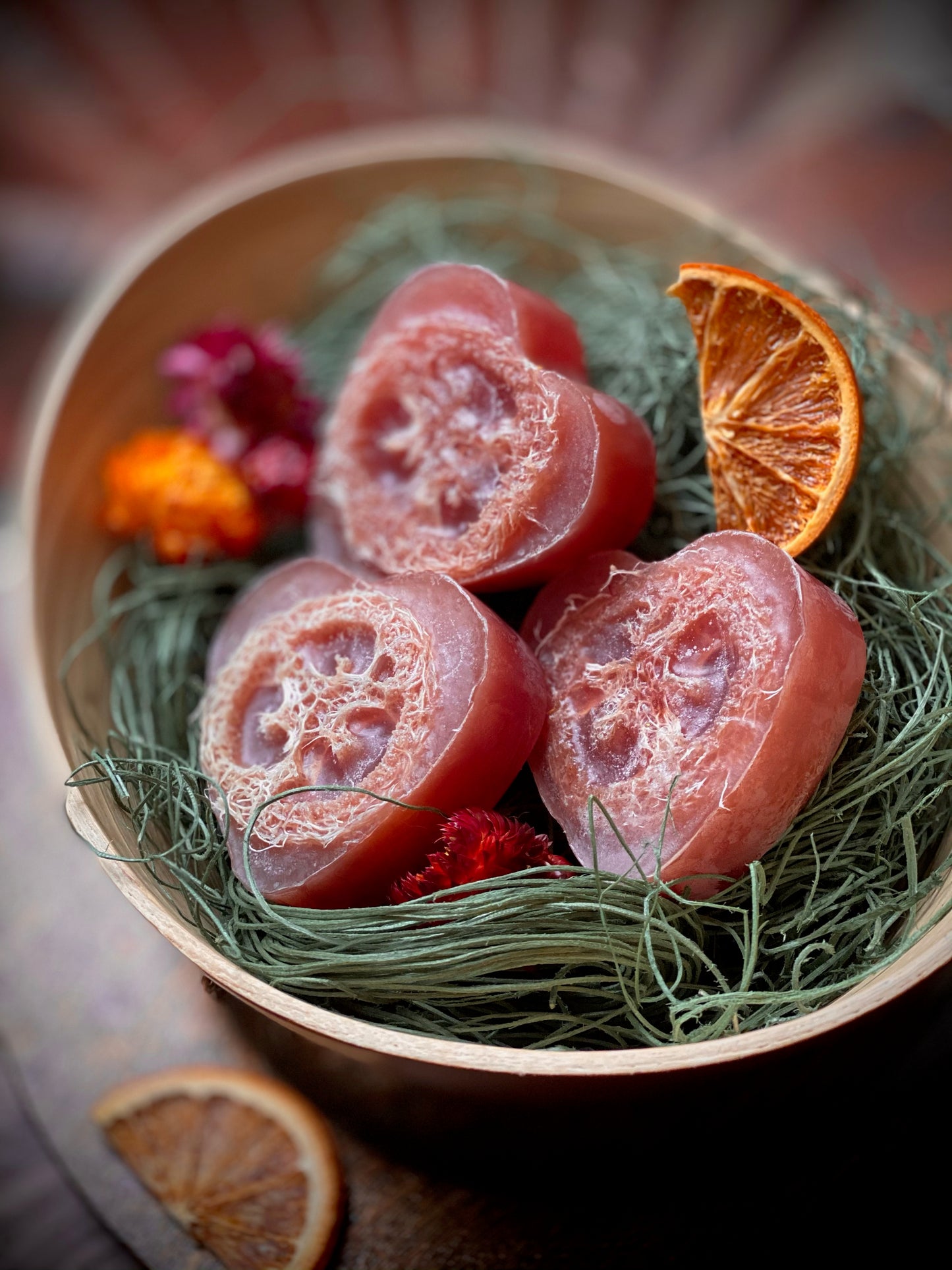 Heart Beet Loofah Bar Soap